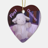 Angefülltes Lamm des Babys erste Keramikornament (Links)