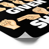 Angegebene Form als amerikanische Gebärdensprache Poster (Ecke)