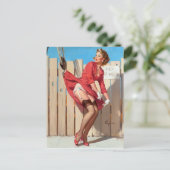 Angehefteter Pin Up Postkarte (Stehend Vorderseite)