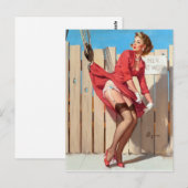 Angehefteter Pin Up Postkarte (Vorne/Hinten)