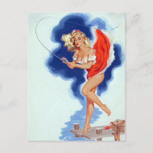 Angehefteter Pin Up Postkarte (Vorderseite)