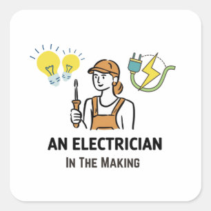 angehender Elektriker Quadratischer Aufkleber