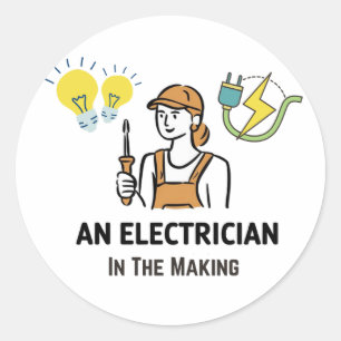 angehender Elektriker Runder Aufkleber