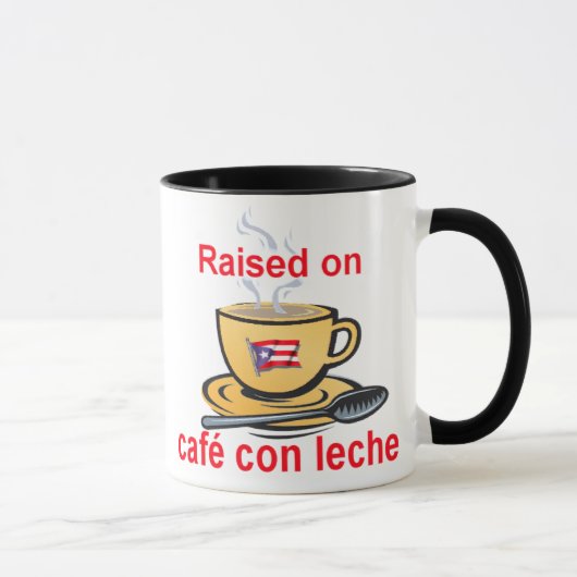 angehoben auf Cafébetrug leche Tasse (Rechts)