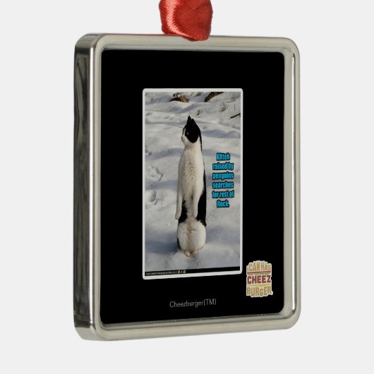 Angehoben durch Pinguine Silbernes Ornament (Rechts)