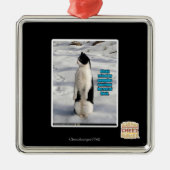 Angehoben durch Pinguine Silbernes Ornament (Vorne)