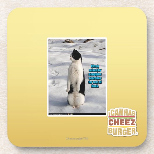 Angehoben durch Pinguine Untersetzer (Vorderseite)