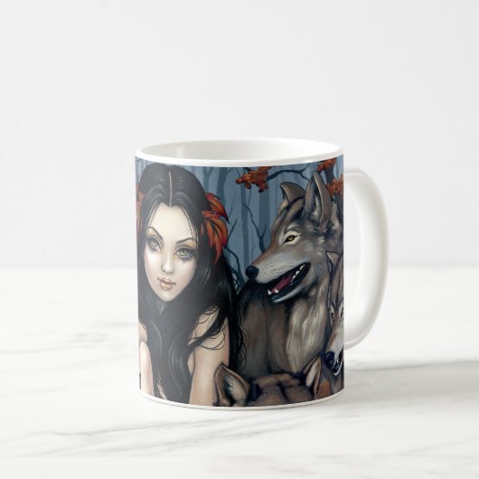 "Angehoben durch Wölfe" Tasse (VorderseiteRechts)