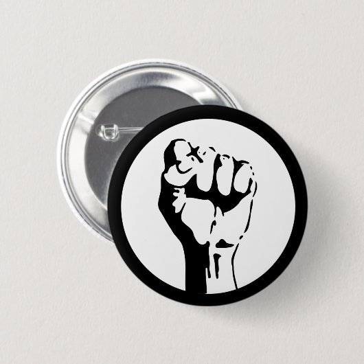 Angehobene Faust Button (Vorne & Hinten)
