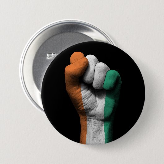 Angehobene geballte Faust mit die Button (Vorne & Hinten)