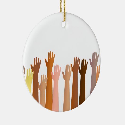 Angehobene Hände Keramik Ornament (Rechts)