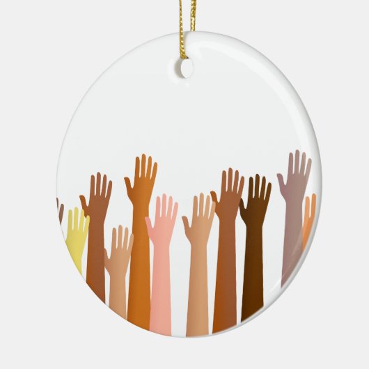 Angehobene Hände Keramik Ornament (Links)