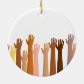 Angehobene Hände Keramik Ornament (Hinten)