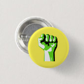 Angehobener grüner Faust-Kampf-Klimawandel Button (Vorne & Hinten)