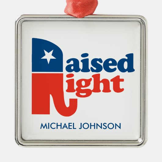 Angehobenes nach rechts - personalisiertes silbernes ornament (Vorne)