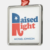 Angehobenes nach rechts - personalisiertes silbernes ornament (Links)