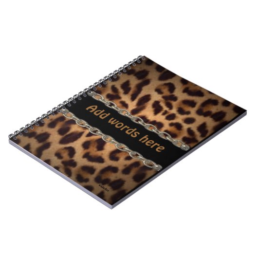 Angekettetes Leopardnotizbuch Notizblock (Linke Seite)