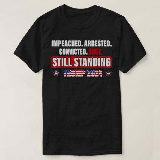 Angeklagter verhafteter verdeckter Schuss noch Ste T-Shirt (Design vorne)