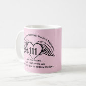 Angel 111 Rosa Nummer Affirmation Numerology Name Kaffeetasse (Vorderseite Links)
