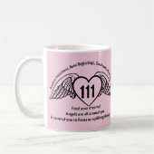 Angel 111 Rosa Nummer Affirmation Numerology Name Kaffeetasse (Links)
