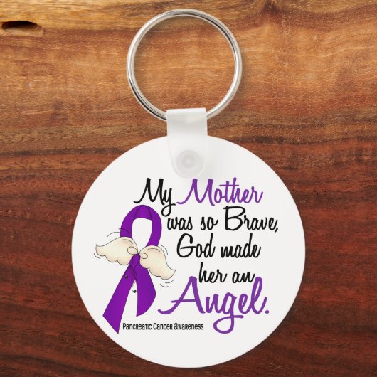 Angel 2 Mutter Bauchspeicheldrüsenkrebs Schlüsselanhänger (Vorderseite)