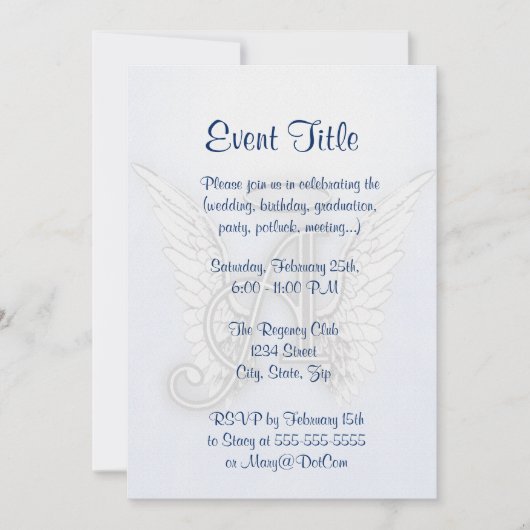 Angel Alphabet A Einladung (Vorderseite)