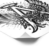 Angel Alphabet A Initial Latter Wings Halo Fotodruck (Ecke)