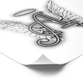 Angel Alphabet A Initial Latter Wings Halo Fotodruck (Ecke)