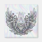 Angel Alphabet A Initial Latter Wings Halo Magnet (Vorne)