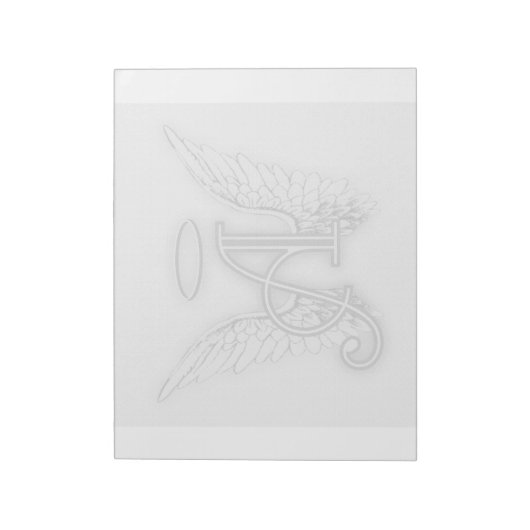 Angel Alphabet A Initial Latter Wings Halo Notizblock (Rotiert)