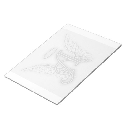 Angel Alphabet A Initial Latter Wings Halo Notizblock (angewinkelt)