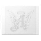 Angel Alphabet A Initial Latter Wings Halo Notizblock (Vorderseite)