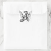 Angel Alphabet A Initial Latter Wings Halo Quadratischer Aufkleber (Tasche)