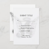 Angel Alphabet A Initial Latter Wings Halo RSVP Karte (Vorne/Hinten)