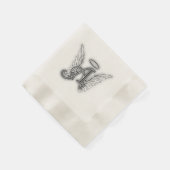 Angel Alphabet A Initial Latter Wings Halo Serviette (Ecke)