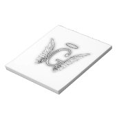 Angel Alphabet G Initial Latter Wings Halo Notizblock (Rotiert)