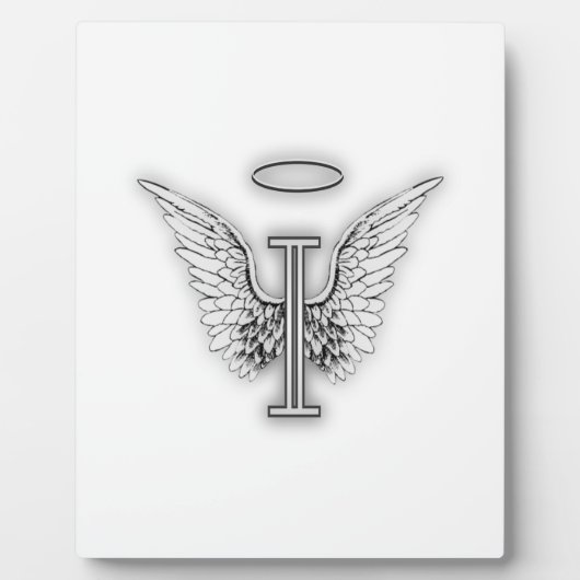 Angel Alphabet I Initial Letter Wings Halo Fotoplatte (Vorderseite)