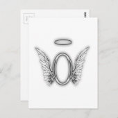 Angel Alphabet O Initial Letter Wings Halo Postkarte (Vorne/Hinten)