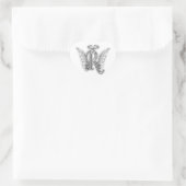 Angel Alphabet R Initial Letter Wings Halo Herz-Aufkleber (Tasche)