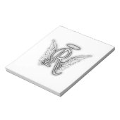 Angel Alphabet R Initial Letter Wings Halo Notizblock (Rotiert)