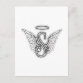 Angel Alphabet S Initial Letter Wings Halo Postkarte (Vorderseite)