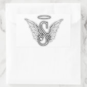 Angel Alphabet S Initial Letter Wings Halo Rechteckiger Aufkleber (Tasche)