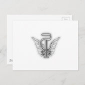 Angel Alphabet T Initial Letter Wings Halo Postkarte (Vorne/Hinten)
