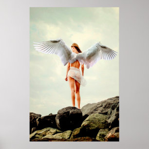 Angel am Strand Poster