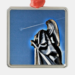 Angel and Contrail Silbernes Ornament