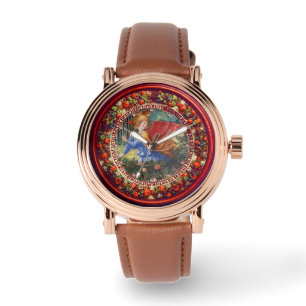 Angel-Ansammlung-Blume in der Roten Blütenkrone de Armbanduhr