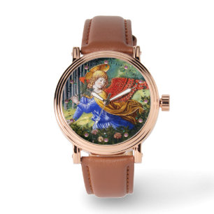 Angel Ansammlung Blume in einer Himmlischen Landsc Armbanduhr