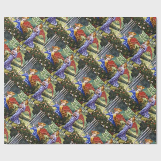 Angel Ansammlung Blume in einer Himmlischen Landsc Geschenkpapier (Flach)