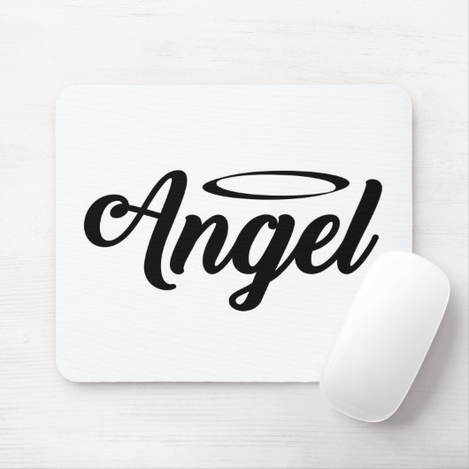 Angel Art Cool Text Graphic Angel Word Text Art Mousepad (Mit Mouse)