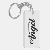 Angel Art Cool Text Graphic Word Text Art Niedlich Schlüsselanhänger (Vorderseite links)